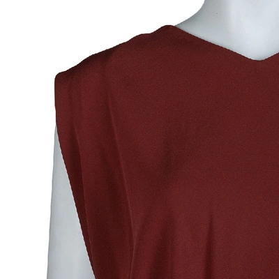 Pre-owned Diane Von Furstenberg Brick Red Silk Teresia Drop Waist Dress S