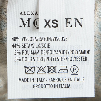 Pre-owned Alexander Mcqueen Powder Blue Floral Jacquard Knit Sleeveless Dress Xs