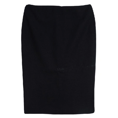 Pre-owned Alexander Mcqueen Black Wool Pencil Skirt S