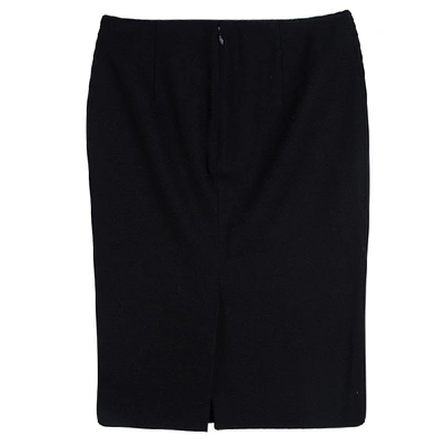 Pre-owned Alexander Mcqueen Black Wool Pencil Skirt S