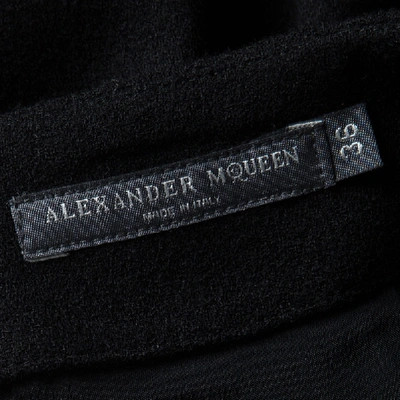 Pre-owned Alexander Mcqueen Black Wool Pencil Skirt S