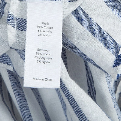 Pre-owned Elizabeth And James White And Blue Striped Peplum Top S