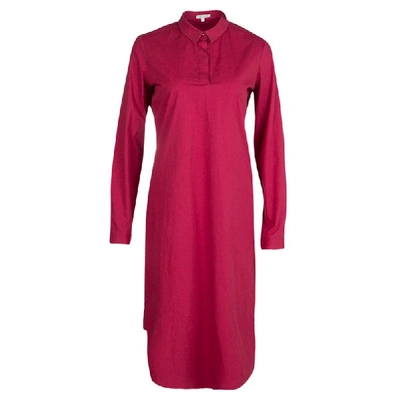 Pre-owned Paule Ka Red Cotton Long Sleeve Shirt Dress M