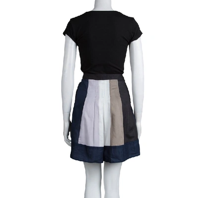 Pre-owned Marc By Marc Jacobs Colorblock Cotton Button Front Skirt S In Multicolor
