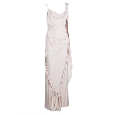 Pre-owned Zac Posen Blush Pink Knit Draped Cord Detail Sleeveless Gown S