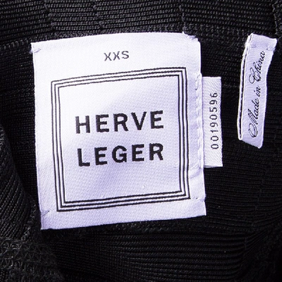 Pre-owned Herve Leger Black Zinnia Bandage Dress Xxs