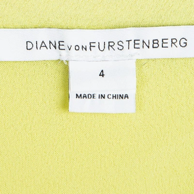 Pre-owned Diane Von Furstenberg Yellow Sleeveless Drop Waist Gagon Dress S