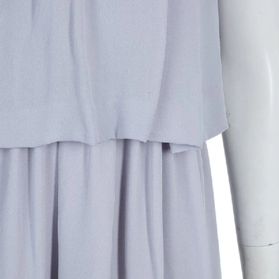 Pre-owned Chloé Grey Silk One Shoulder Tiered Dress S