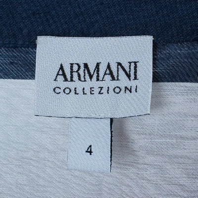 Pre-owned Armani Collezioni Nautical Zip Front Dress S In Multicolor