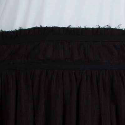 Pre-owned Isabel Marant Etoile Black Cotton Eyelet Detail Gathered Skirt S