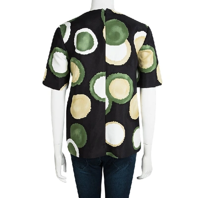 Pre-owned Marni Black Printed Oversized Short Sleeve Top S