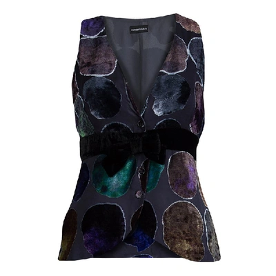 Pre-owned Emporio Armani Multicolor Devore Abstract Print Bow Detail Sleeveless Top S