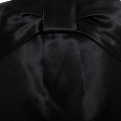 Pre-owned Dolce & Gabbana Black Bow Detail Silk Satin Skirt M