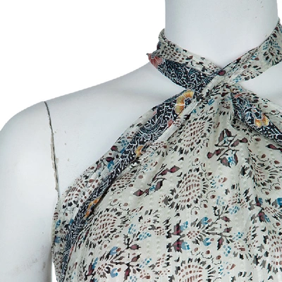 Pre-owned Isabel Marant Floral Print Silk Tie-up Halter Top S In Multicolor