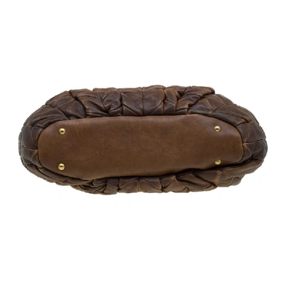 Pre-owned Miu Miu Cammello Patchwork Leather Tote In Brown