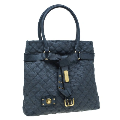 Pre-owned Marc Jacobs Dark Grey Quilted Leather Casey Double Stitch Tote