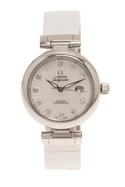 Pre-owned Omega Mother Of Pearl Stainless Steel Ladymatic Women's Wristwatch 34mm In Cream