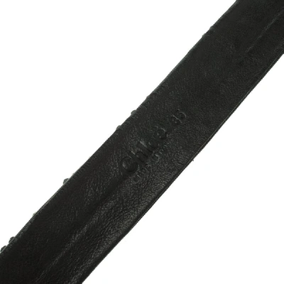 Pre-owned Chloé Black Leather Stone Embellished Belt 80cm