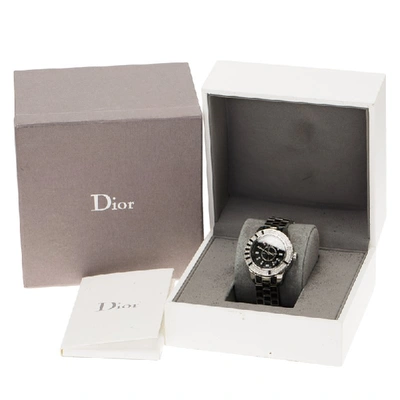 Pre-owned Dior Black Stainless Steel Diamond Christal Women's Wristwatch 33 Mm