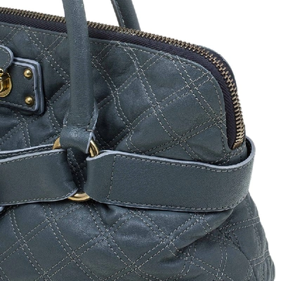 Pre-owned Marc Jacobs Grey Quilted Leather Bruna Belted Tote