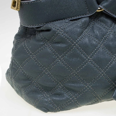 Pre-owned Marc Jacobs Grey Quilted Leather Bruna Belted Tote