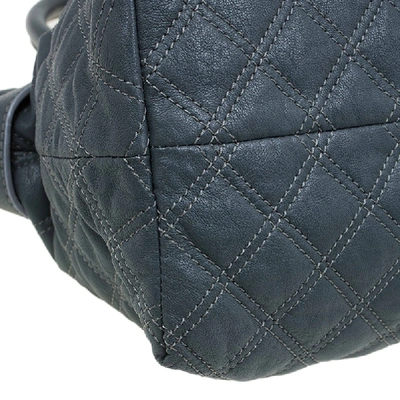 Pre-owned Marc Jacobs Grey Quilted Leather Bruna Belted Tote