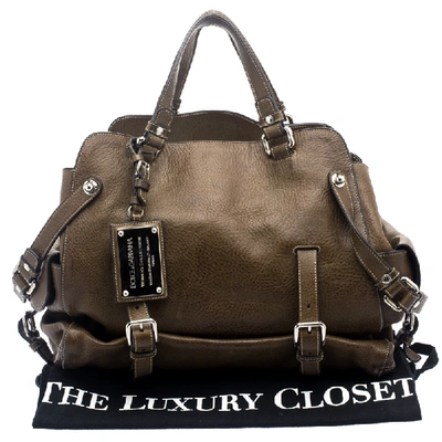 Pre-owned Dolce & Gabbana Brown Leather Miss Forever Tote