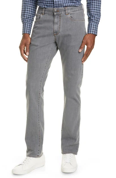 Shop Canali Classic Fit Stretch Jeans In Grey