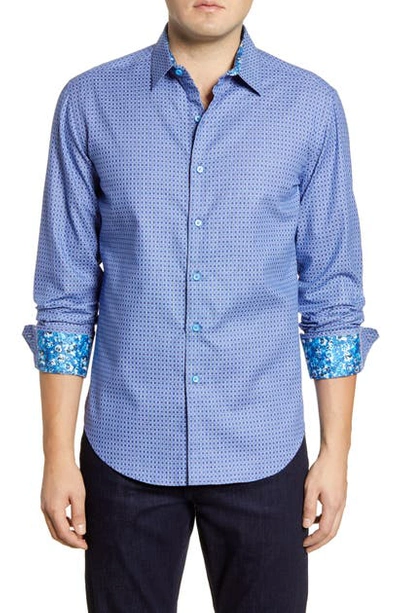 Shop Robert Graham Leclerc Check Button-up Shirt In Blue