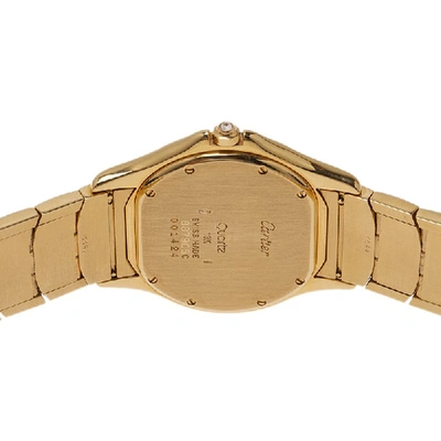 Pre-owned Cartier White 18k Yellow Gold And Diamonds Cougar Women's Wristwatch 30mm