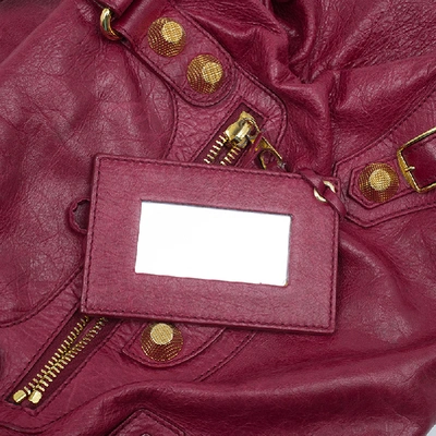 Pre-owned Balenciaga Red Lambskin Leather Giant 21 Midday Bag