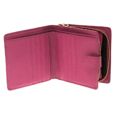 Pre-owned Loewe Pink Leather Compact Wallet