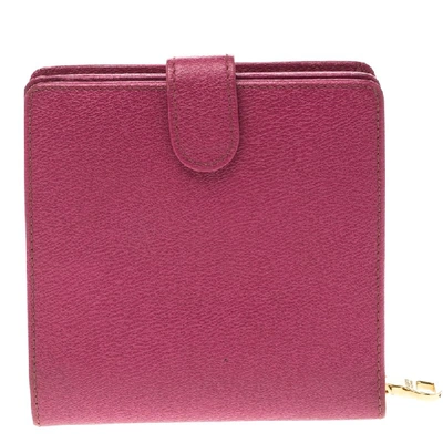Pre-owned Loewe Pink Leather Compact Wallet