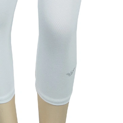 Pre-owned Armani Junior White Swarovski Logo Detail Leggings 5 Yrs