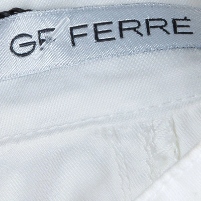 Pre-owned Gianfranco Ferre Gf Ferre White Swarovski Logo Dress 6 Yrs