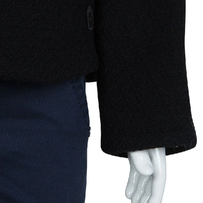 Pre-owned Dior Black Textured Wool Coat 6 Yrs