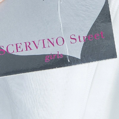 Pre-owned Ermanno Scervino Scervino Street Girls White Rosette Detail Linen Dress 6 Yrs