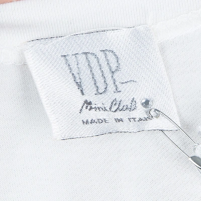 Pre-owned Vdp White Swarovski Embellished Printed Tshirt 4 Yrs