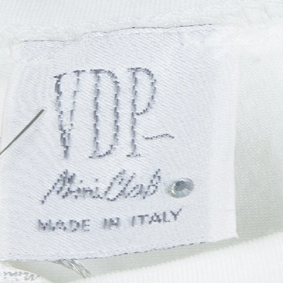 Pre-owned Vdp White Swarovski Embellished Printed Tshirt 12 Yrs