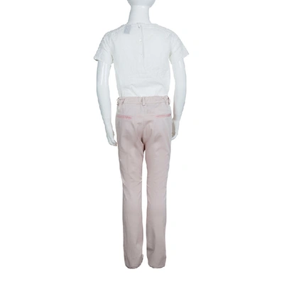 Pre-owned Dior Pink Side Stripe Detail Skinny Trousers 10 Yrs