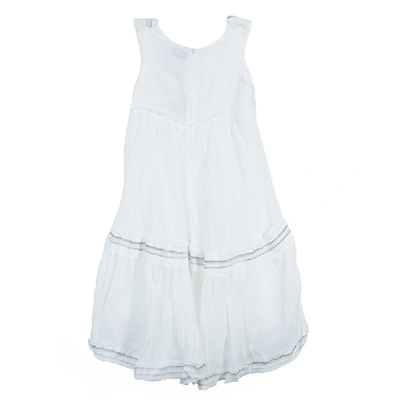 Pre-owned Ermanno Scervino Scervino Street Girls White Bodice Detail Sleeveless Dress 6 Yrs