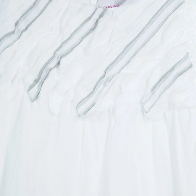 Pre-owned Ermanno Scervino Scervino Street Girls White Bodice Detail Sleeveless Dress 6 Yrs