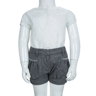 Pre-owned Chloé Grey Textured Cotton Shorts 18 Months