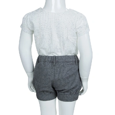 Pre-owned Chloé Grey Textured Cotton Shorts 18 Months