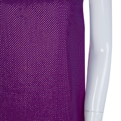 Pre-owned Gucci Purple Brocade Cap Sleeve Dress 8 Yrs