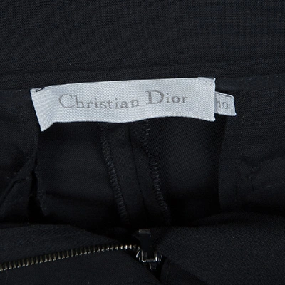 Pre-owned Dior Black Wool Tapered Trousers 10 Yrs