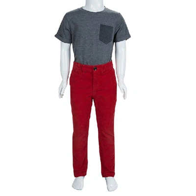 Pre-owned Burberry Children Red Corduroy Trousers 6 Yrs