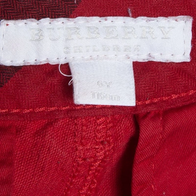 Pre-owned Burberry Children Red Corduroy Trousers 6 Yrs