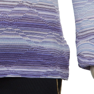 Pre-owned Missoni Purple Striped Long Sleeve Collared T-shirt 10 Yrs