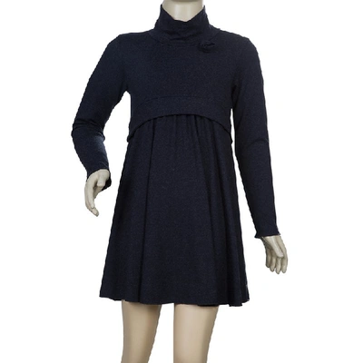 Pre-owned Armani Junior Charcoal Grey Turtleneck Long Sleeve Knit Dress 6 Yrs